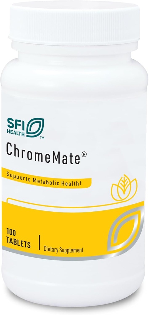 Klaire Labs SFI Health Chromemate - Chromemate Chromium Polynicotinate 200mcg Supplement - Bioavailable Form of Chromium with Niacin - Hypoallergenic (100 Tablets)