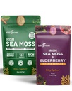 KIKI Green Sea Moss Powder Bundle - Immune Support Superfood Complex 8 oz, 6 oz - Raw Sea Moss, Burdock Root, Bladderwrack, Elderberry Extract - for Immunity Boost, Energy & Health Support
