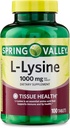 L-Lysine 1000 mg Tabletleri - Skin için Lysine Supplement, Immune, and Collagen Support – Essential replica, 100 Count, Gluten-Free for Daily Wellness