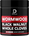 Black Walnut & Cloves ile 1500 mg Wormwood Capsules - Immunity için Artemisia Annua Supplement - 60 Vegan Capsules