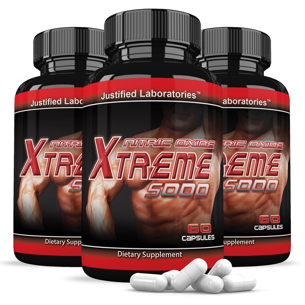 Αιτιολογημένα εργαστήρια (3 Pack Nitric Oxide Xtreme 5000 Advanced Men's Heath Formula 60 Κάψουλες