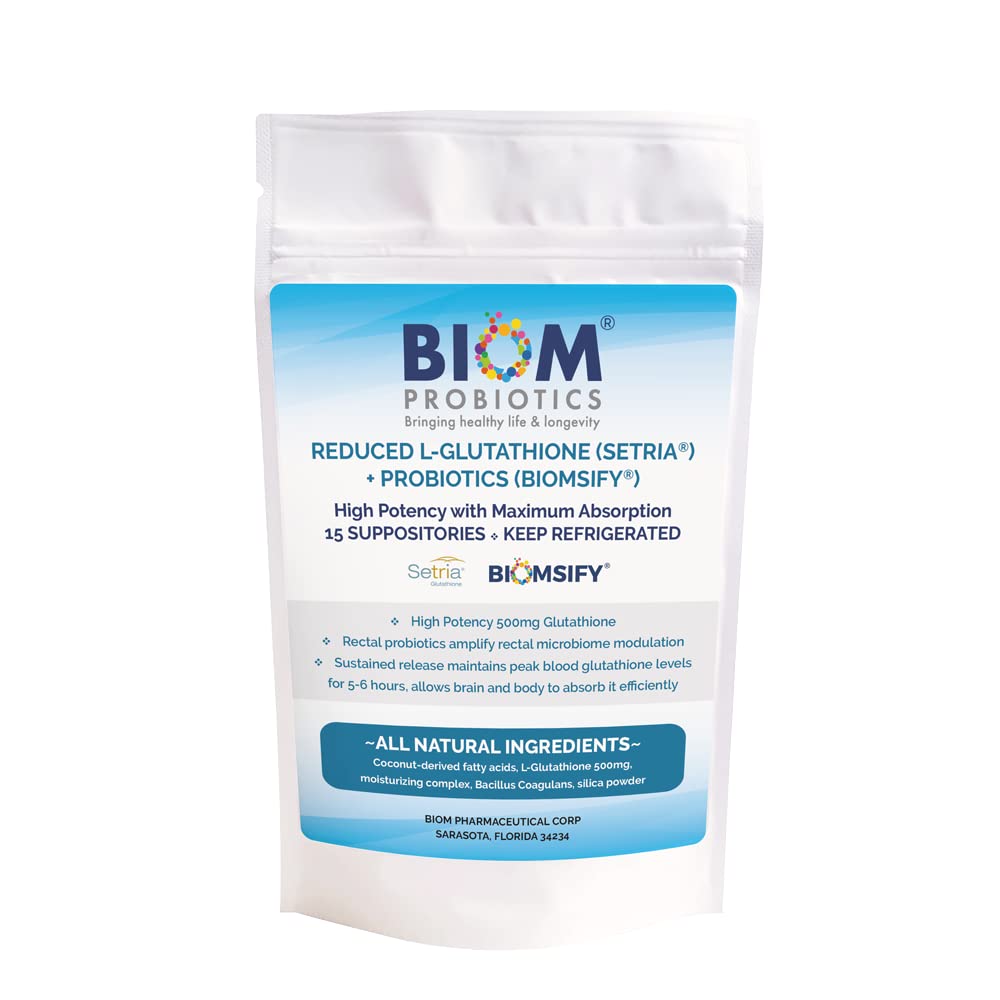 Yüksek Potency 500 mg L-Glutathione (Setria Brand) + Probiyotik Suppository. En yüksek Bio kullanılabilir Glutathione Formulation with Powerful Antioxy Properties.