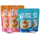 Skinny Boost Detox Tea Kit - 4 PACK - 2 Günlük Çaylar (56 Çanta) 2 Evening Teas (28 Çanta) – Herbal Detox for Kilo, Metabolism, Enerji, Bloating & Colon Cleanse – Green Tea, Vegan, Chem, Non-GMO, Sugar-Free