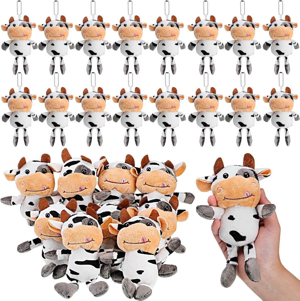 Lewtemi 20 Apples Cow Toy Thingsed Farm Plush Valentine Lift Hediye İnekleri Backpack Handbag Purse Parti için Anahtarlı