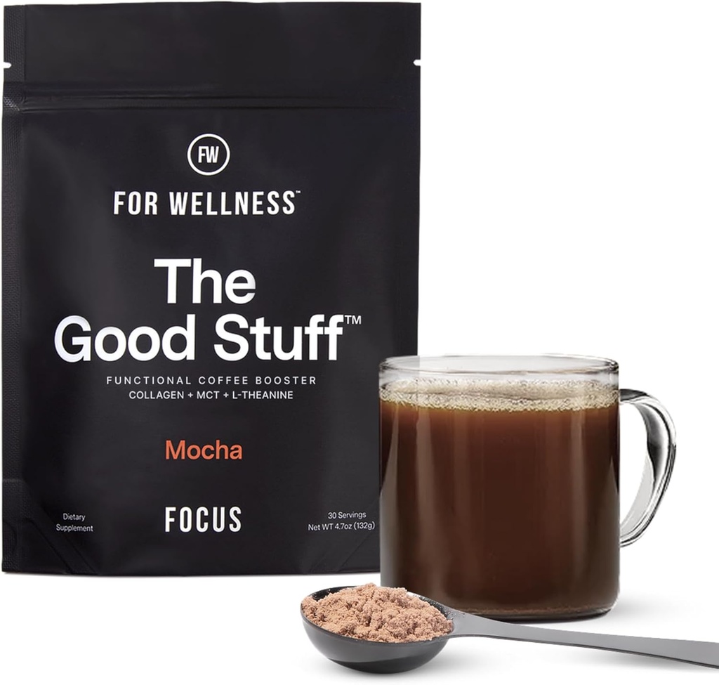 Wellness The Good Things Focus – Mocha Coffee ATM | Nootropic Collagen Creamer with MCTs for Focus, Energy & Wellness | Non-Dairy, Keto-Friendly, 30 Hizmet