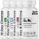 Gençlik ve Tonic Multi-Organ Detox & Tamir - 15 Günlük Kolon Temiz, Kidney, Gut & Stomach Full Body Detox, Gas ve Bloating & Liver Health, 150 Pills