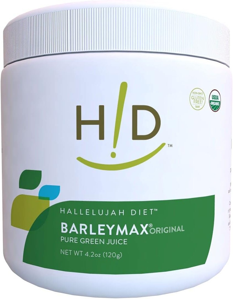 Hallelujah Diyet Organik BarleyMax - Barley ve Alfalfa Grass Juice, Original, 4.2oz (30 Günlük Supply)