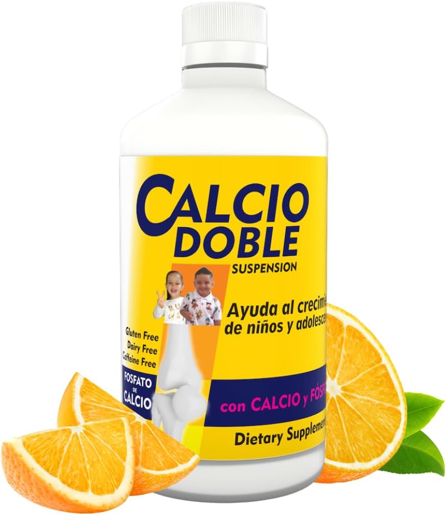 Calcio Doble Kon Calcio y Fósforo para Niños y Jóvenes, 11.5 fl oz