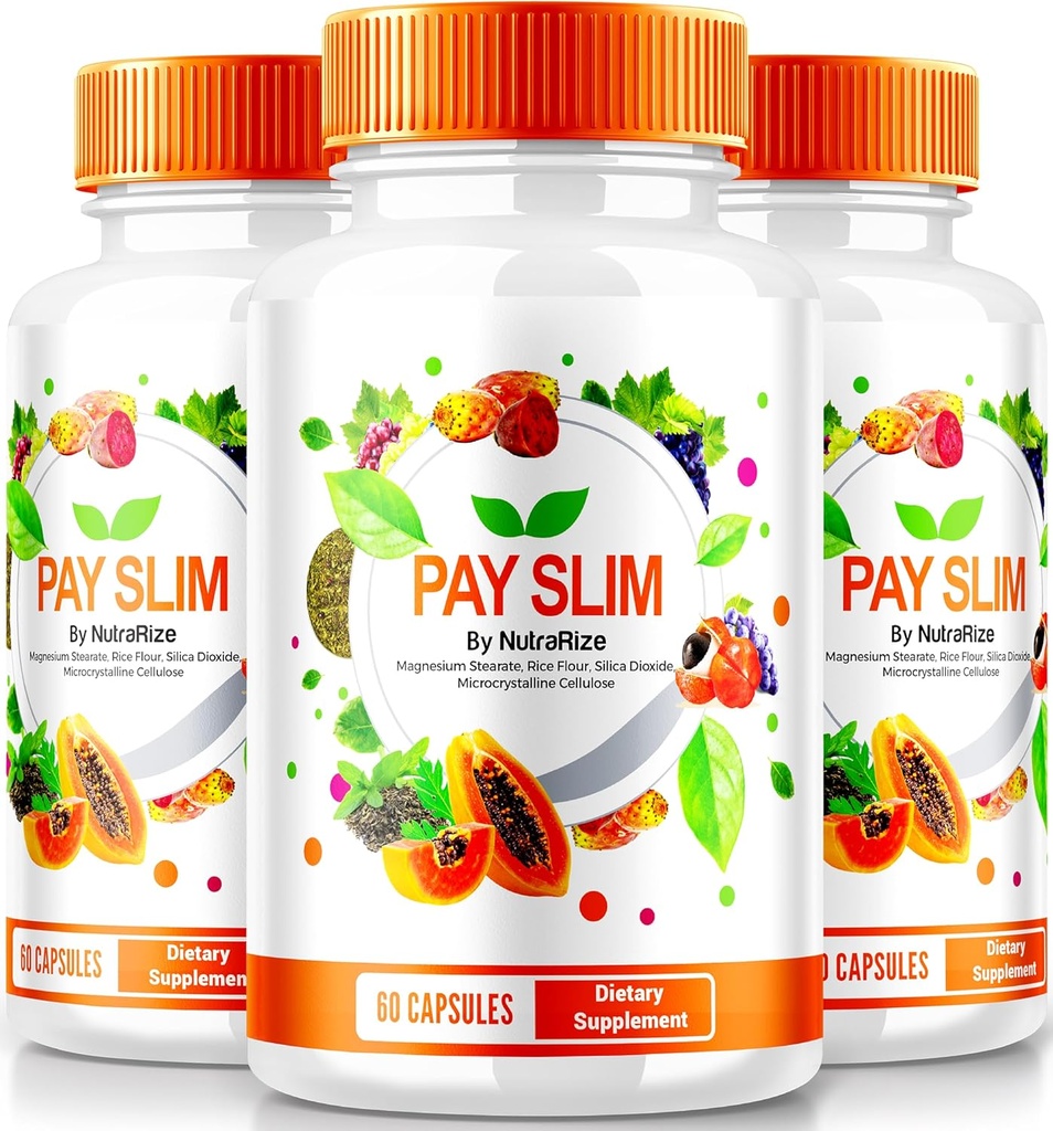 NutraRize (3 Pack) Pay Slim Capsules, PaySlim All-Doğal Kilo Kaybı için Tüm Doğal Supplement, Premium Formula Achieve Body ve Fitness Hedefleri, Resmi İncelemeler (180 Capsules)
