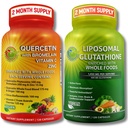 Immune & Cellular Support Sche – Liposomal Glutathione 500 mg with Whole Foods & Quercetin with Bromelain, Vitamin C, and çinko Whole Food Complex – Vegan, Non-GMO, Clean Daily Wellness Support