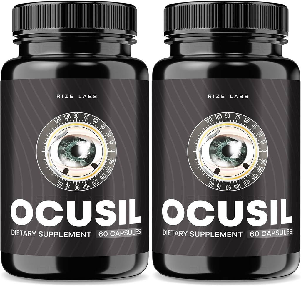 riize labs Κάψουλες Ocusil, συμπλήρωμα ματιών υποστήριξης Ocusil, Ocusil Lubricant για τη βελτίωση της συγκέντρωσης και εστίασης, Ocusil All-Φυσικά χάπια για υγιή μάτια (120 κάψουλες) (πακέτο των 2)