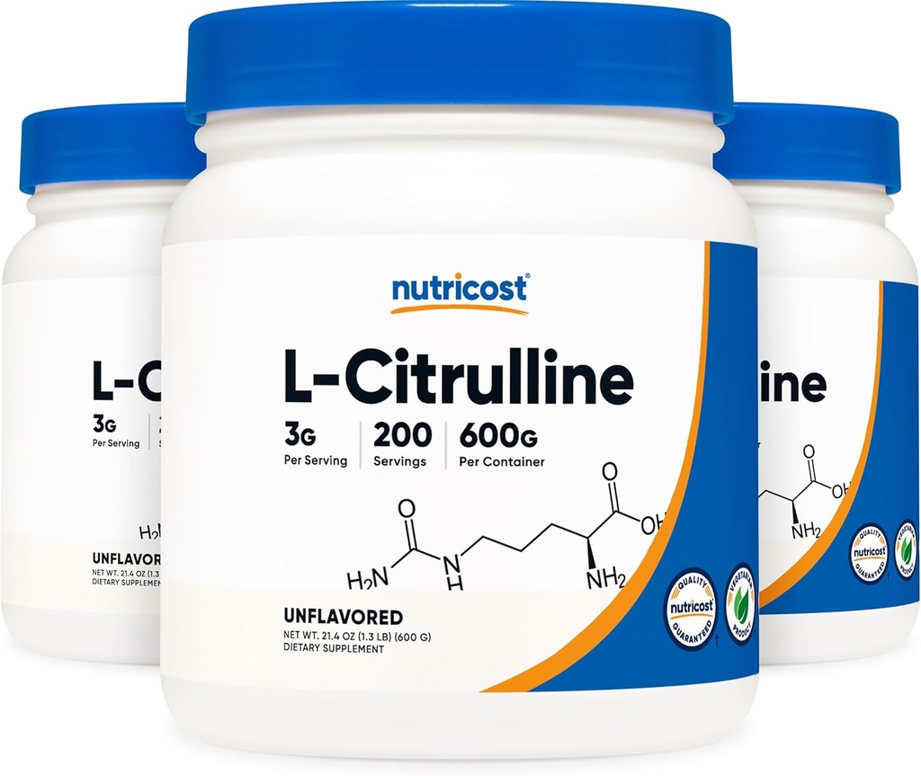 Nutricost Pure L-Citrulline (Base) Toz (600 Grams) (3 Şişe)
