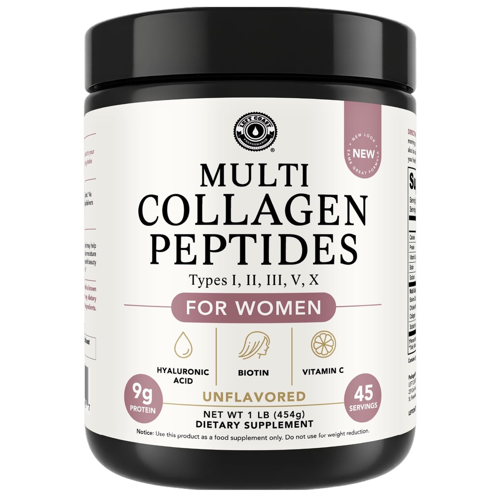 Multi Collagen, Toz Tipleri I, II, III, V, X Multi Collagen Protein Tozu Hyaluronic Acid, Biotin, Vitamin C, For Skin Hair Nails Joints and Gut Health - Chem, Non-GMO Supplement