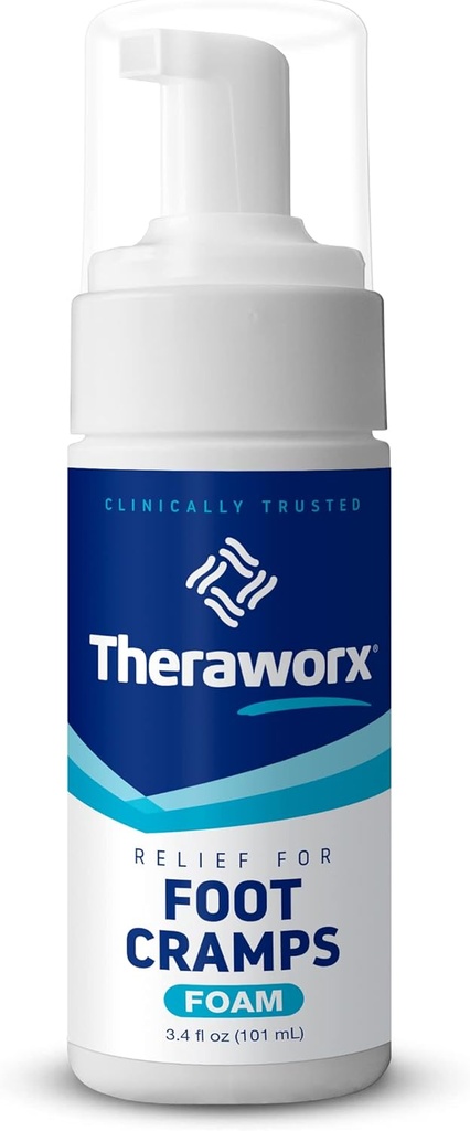 Theraworx Fast-Acting Foam for Foot Cramp Relief with Magnesium Sulfate - 3.4 Fl Oz - 1 Count