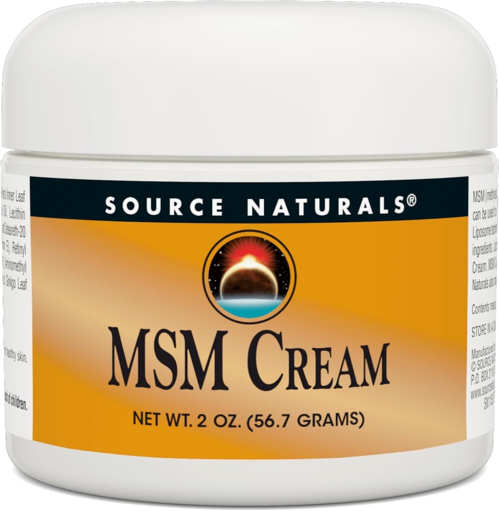 Source Naturals MSM Cream - Contains Vitamin E ve Ginkgo - 2 oz