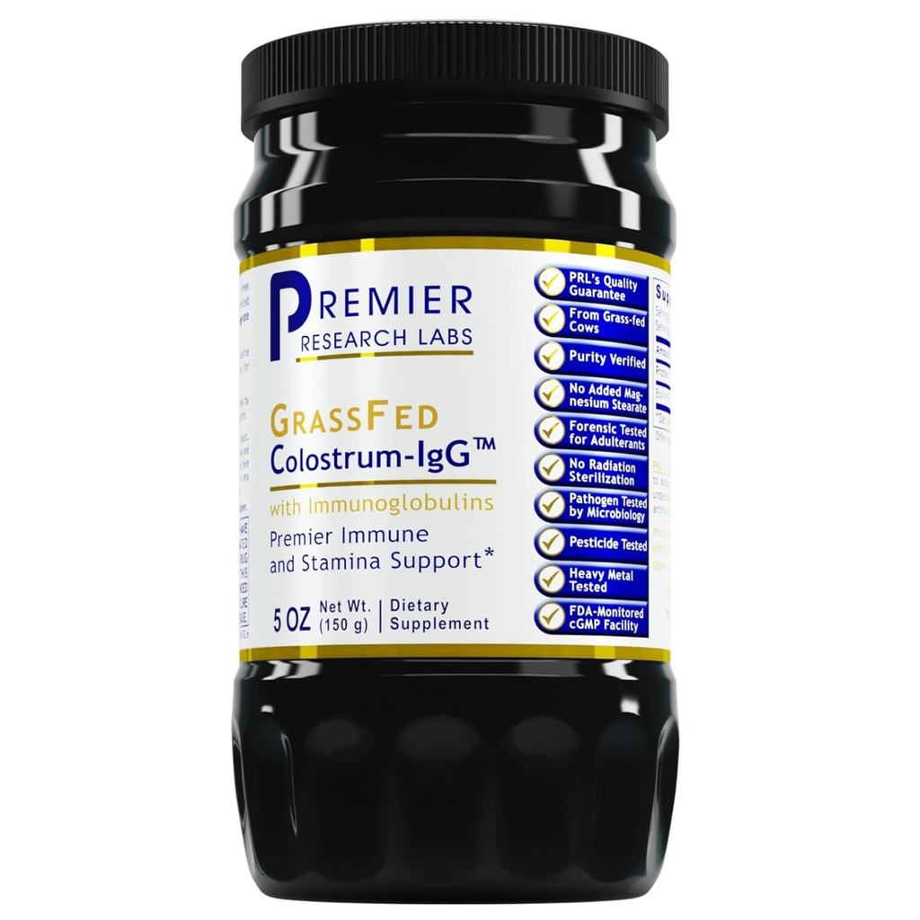 Premier Research Labs Colostrum-IgG Powder - Συμπλήρωμα Colostrum, Κολόστρου Βοοειδών για Ανθρώπους, Κολόστρου Αγελάδων για Ανοσολογική Υγεία, Superfood με Λακτοφερρίνη, Αμινοξέα, Νουκλεοτίδια - 5 oz (150 g)