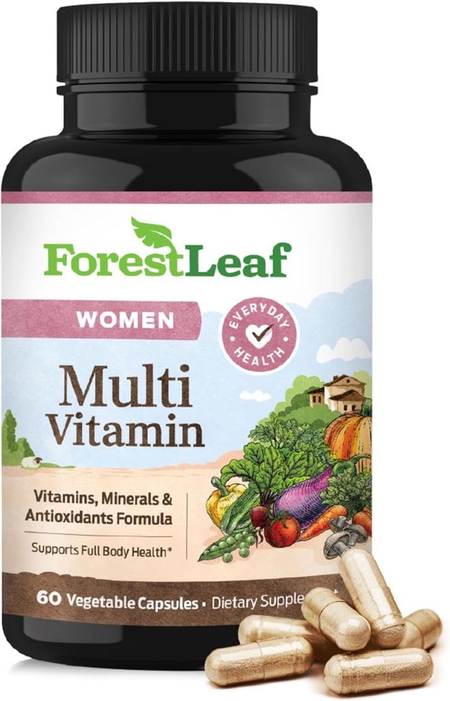 OrmanLeaf Günlük Vitamin Kadınlar için Çokvitamin, Kadınlar için Multi-Vitamin - Kadınlar Multivitaminler & Multiminerals Supplement | All Essentials Needed for Health & Energy | 60 Veg Caps