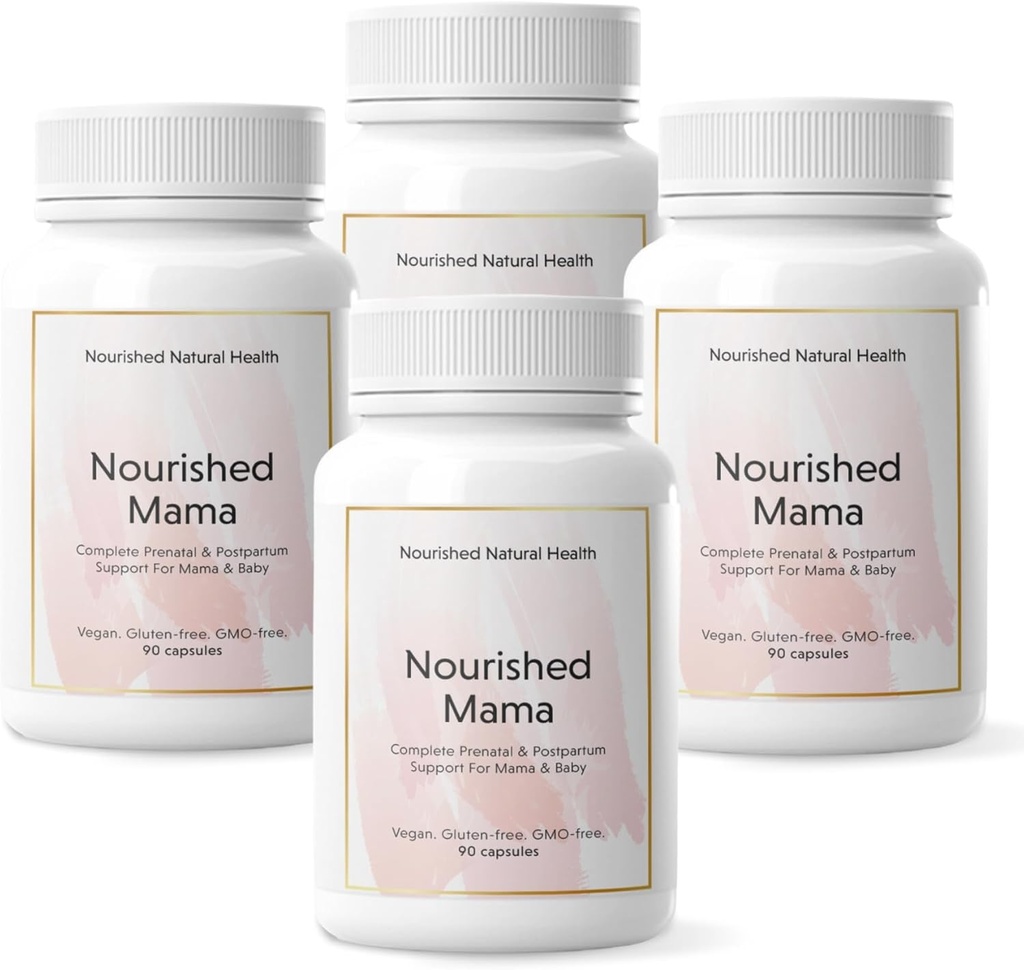 Nourished Mama Prenatal Multi Vitamin - Vegan Multivitamin for Preconception, Gebelik, Postpartum ve Emzirme Desteği - İtil Edilmiş Folate & High Dose Choline - 360 Capsules