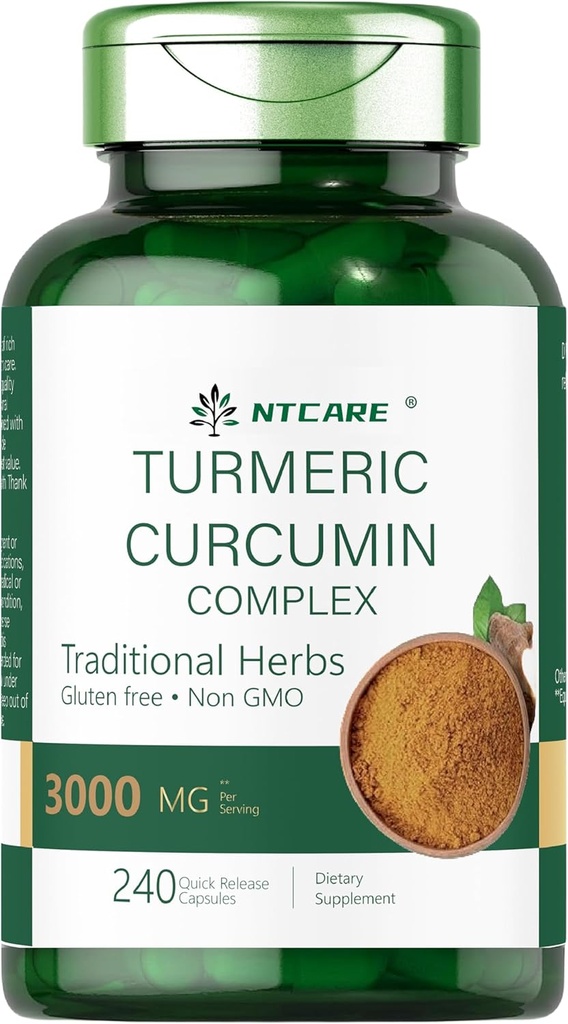 Turmeric Curcumin with Black Pepper 3000 mg |Joint Support | 240 Capsules | Turmeric Komplek Supplement | Non-GMO, Gluten Free