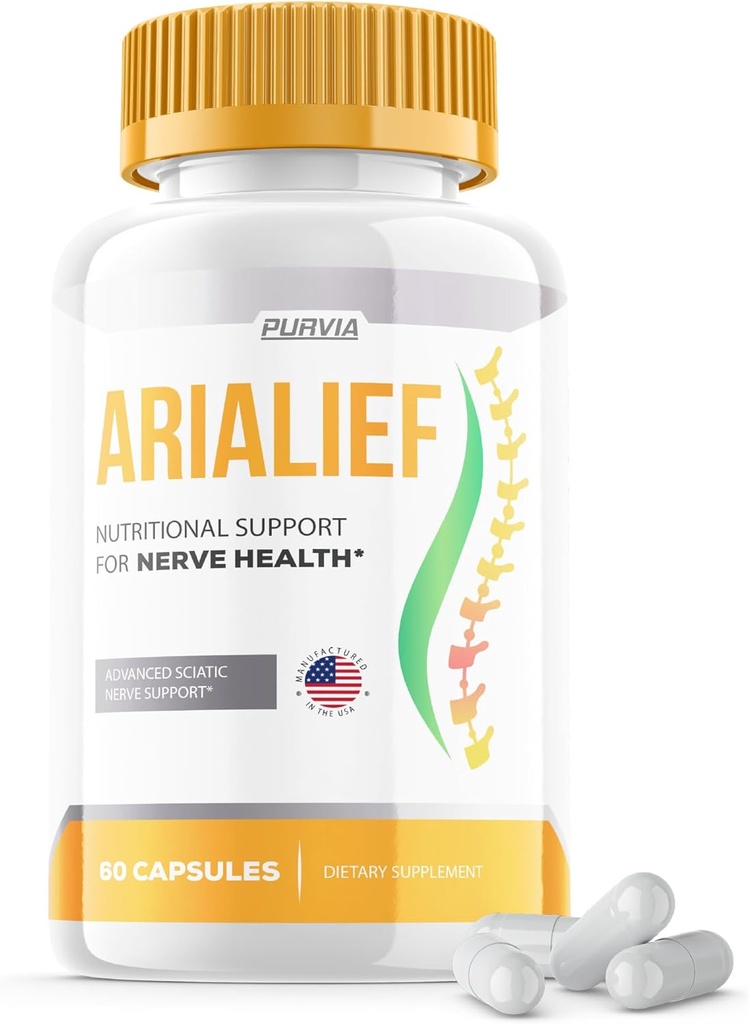 Arialief Κάψουλες Sciatica - Επίσημη Φόρμουλα - Arialief συμπλήρωμα βιταμίνης Advanced Strength Formula, Arialief κάψουλες Διατροφική Υποστήριξη Μέγιστη δύναμη Συνολική Ουδετερότητα Κριτικές (60 κάψουλες)