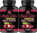 Angry Supplements Apple Cider Vinegar + Beet Root Toz Capsules, Pure ACV Beetroot 1000 mg per Service, Nitrik Oksit & Digestive Health for Men and Women 60ct, 2 Pack (120ct Total)