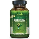 Irwin Naturals Biotin-6000 Supports Health Skin, Hair & Nails - 60 Sıvı Softgels - Güçlü + Yüksek Potency 6000 mcg, Wine, Aokado, Coconut & More - En Fazla Abhidrorpsiyon