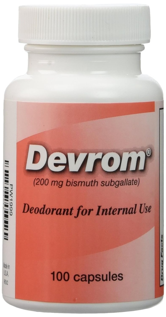 DEVROM® 200 mg Capsules (Internal Deodorant)- 100 Capsules