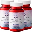 Relumins Advance Nutrition Gluta 1000 - Μειωμένη L-Glutathionone, Alpha Lipoic Acid & Rose HIPS, Αντιοξειδωτική υποστήριξη για το δέρμα & συνολική ευεξία, Made in USA - 30 Κάψουλες x 3 μπουκάλια (45-Day Supply)