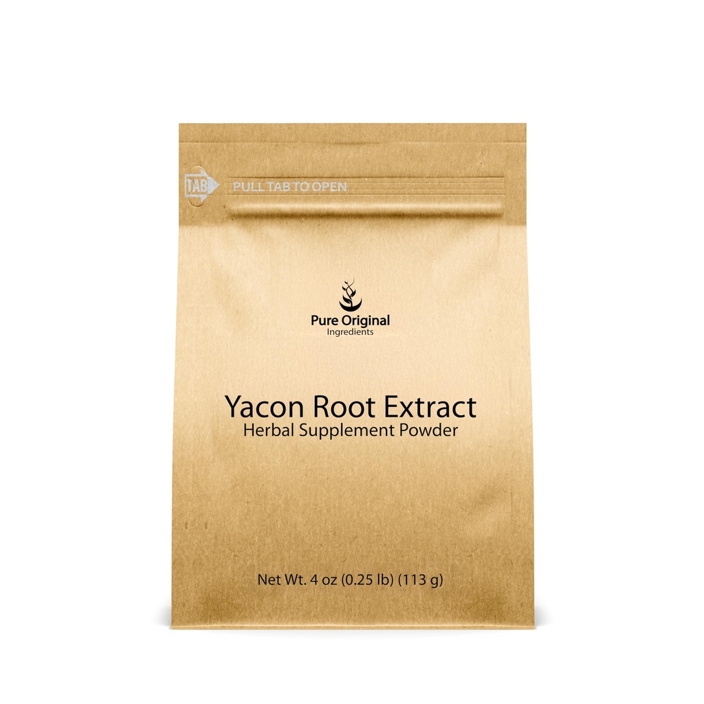 PURE ORIGINAL INGREDIENTS Yacon Root Extract (4 oz) Her zaman Pure, No Fillers veya Katkılar, Herbal Supplement Toz