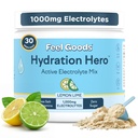 Goods Hydration Hero, 1000 mg Electrolytes Toz, Sugar Free, Magnezyum, Organik Aloe Vera, Organik Aloe, L Theanine, C & B12, GMO, Keto, Vegan | Lemon Lime, 30 Hizmet