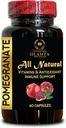 Pomegranate Extract - High-Potency Pomegranate, Highly Tempd Pomegranate Ekstraksiyon, Antioksit Kapsülleri için Diyetsel Tamam - 1 Şişe 60 Capsules