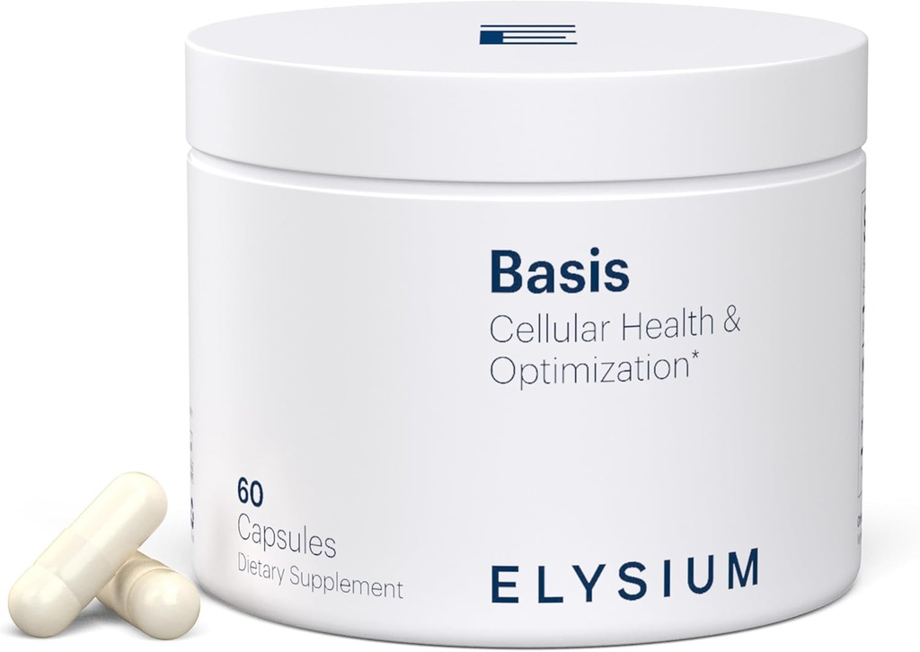 ELYSIUM Basis NAD Plus Supplement 30 Hizmet - Nicotinamid Riboside 250 mg ve Pterostilbene 50 mg - Sağlıklı Aging Supplement & Hücreler Enerji