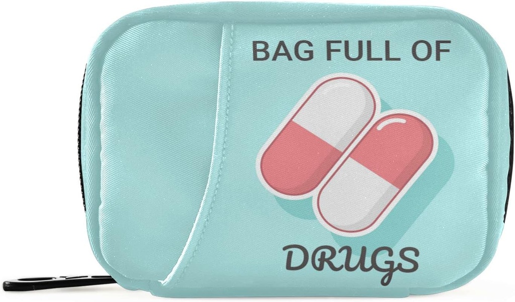 Naanle Medical Pills Pill Box 7 Day Case Bag Travel Organizer with diamond Weekly Compact Boyut for Vitamin Supplementrec A Cartoon Blue White 4.6 x 3.14 x 1.88 Perfect, 1.0 Count Count Count Count