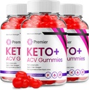 (3 Pack) Premier Keto ACV Gummies - Gelişmiş Formula Premiere Keto Plus ACV Gummies Apple Cider Vinegar Premier ACV Diyetary Supplement Yorumlar Men Women (180 Gummies)