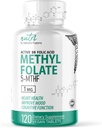 Nature's Fusions Nutri 5-MTHF L Torchfolate 1MG - 4 Ay Supply, 120 Vegan Tablet - Medeniyet Tamamı - Bilişsel Fonksiyonl, Kalp Sağlığı, Prenatal Destek - Metrik Folic Asit