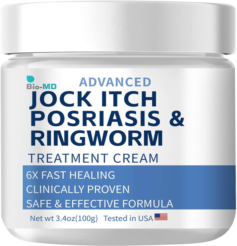 Bio-MD Jock Itch Cream, Jock Itch Krem, Erkekler ve Kadınlar için Ekstra Güç, Psoriasis Cream, Insanlar için Ringworm Tedavisi, Itch Cream - Güçlü & Hızlı Yardım