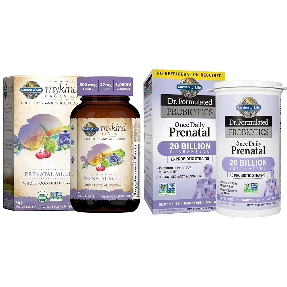 Life Women's Prenatal Multivitamin with Vitamin D3, B6, B12, C & Iron & - Dr. Formulated Probiyotiks Daily Prenatal