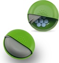 Yuvarlak Seyahat Pill Organizer - Purse için Portre Küçük Pill Box - Compact, Leak-Proof Medicine Hap for Pills, Vitaminler, Fish Oil, Supplements - Faraday-Free, Dayanıklı Tasarım, 2.75" inç Green