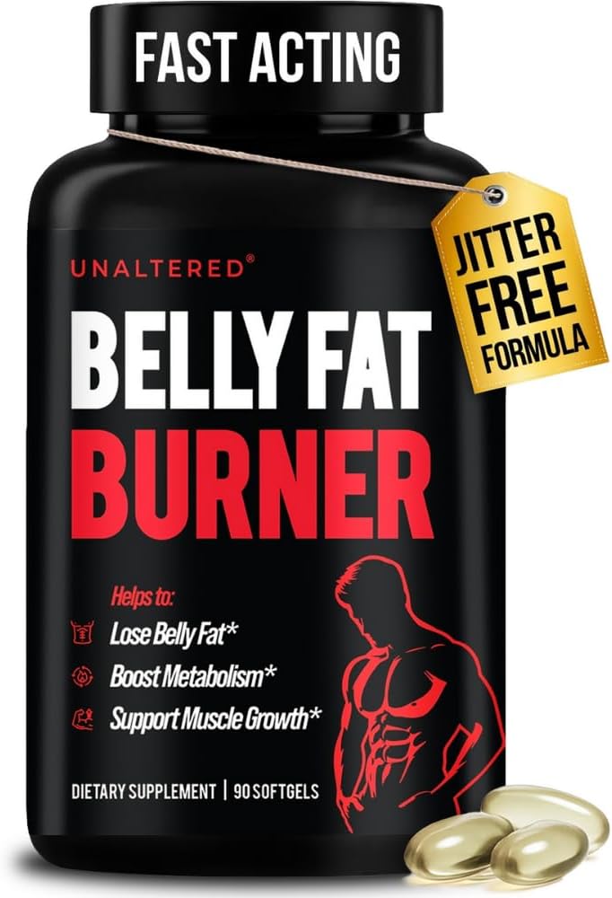 Erkekler için UNALTERED Belly Fat Burner - Doğal Kilo Kayıp Pilleri Azaltılmış Beden Şişmanını, Lean Muscle Mass'ı Korumak ve Sağlıklı Metabolism - CLA Diyetsel Tamam - 90 Softgel Capsules
