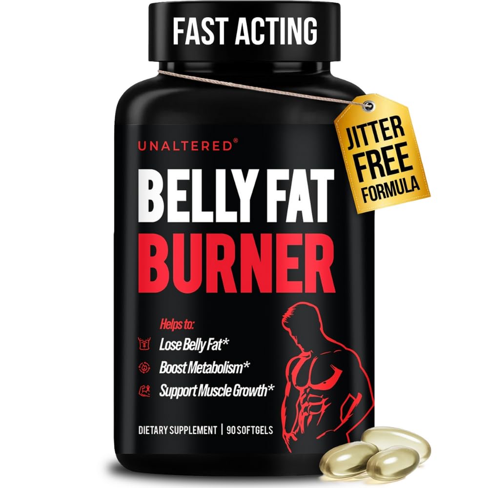UNALTERED Belly Fat Burner για τους άνδρες - Φυσικό βάρος χάπια απώλειας για την υποστήριξη Μειωμένη λίπος σώματος, τη διατήρηση της μυϊκής μάζας Lean, και ένα υγιεινό μεταβολισμό - συμπλήρωμα διατροφής CLA - 90 κάψουλες Softgel