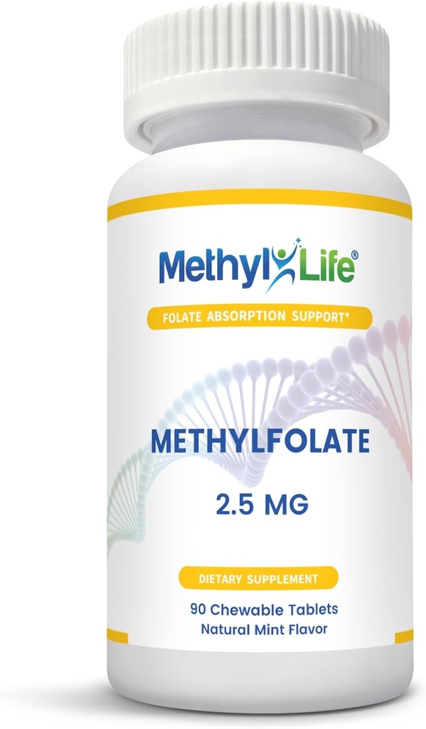 L-Methylfolate 2.5 - L-5-MTHF as Magnafolate-C (2,500 mcg per tablet) - [90 çiğnemek tabletler]