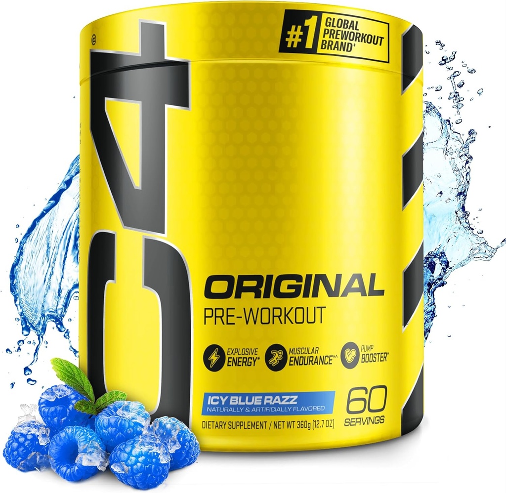 Cellucor C4 Original Preworkout Powder ICY Blue Razz - Βιταμίνη C για την υποστήριξη του ανοσοποιητικού - Sugar Free Preworkout Energy for Men & Women - 150mg Caffeine Plus Beta Alanine Plus Creatine - 60 Servings