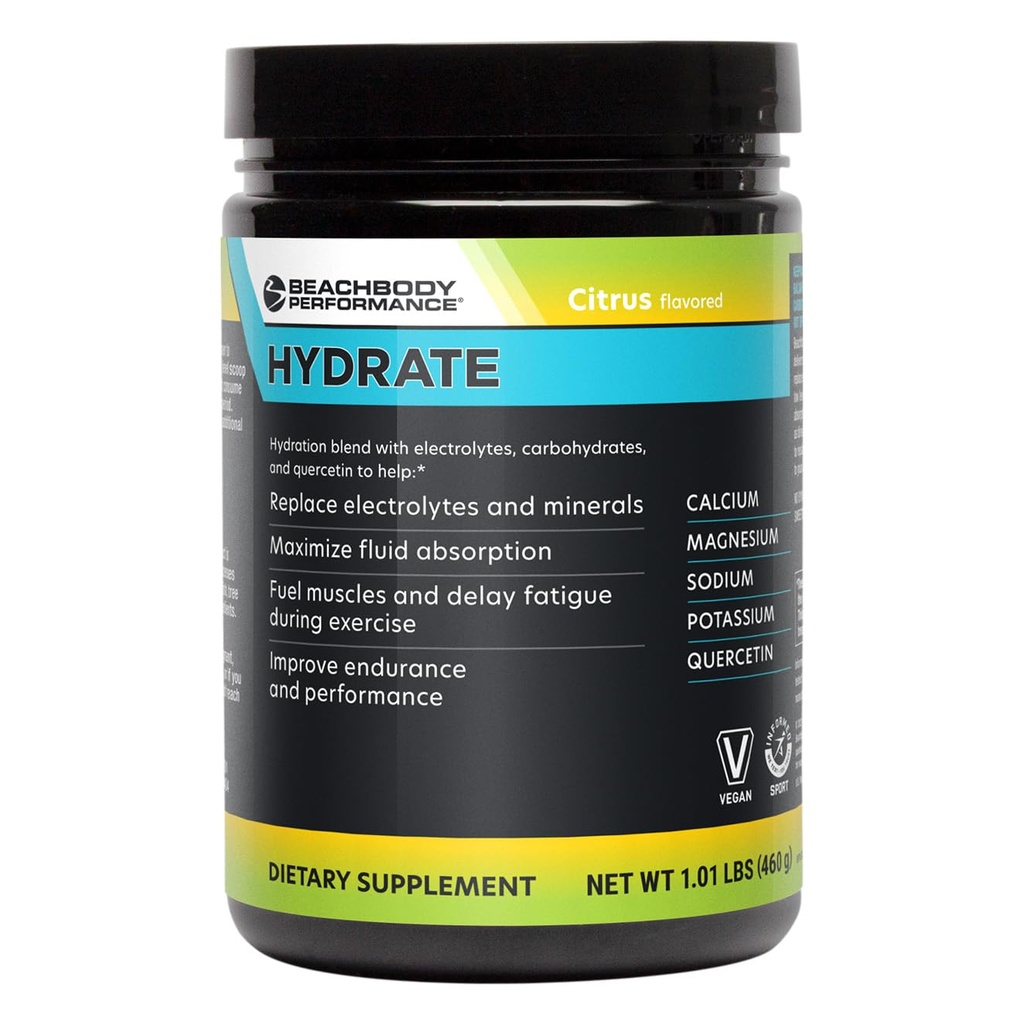 BODi Hydrate Performans Hydration Supplement, Quercetin Enriched Electrolyte Toz, 4 Key Electrolytes: Pyum, Magnezyum, sodyum,dis - Destekler Endurance & Akış, Citrus, 40 SRV