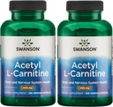 Swanson Acetyl-L-Carnitine - Amino Asit Supplement Cognitive Health & Muscle Support - Doğal Formula Nervous System Health - (100 Veggie Capsules) (2 Pack)