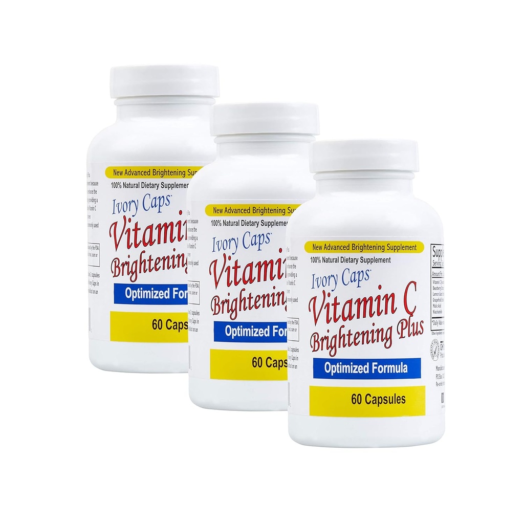 3 Pack - Ivory Caps maximum Strength Vitamin C Brighting Plus 60 Caps