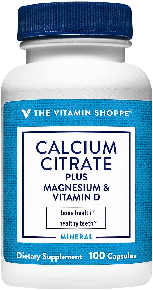 Kalsiyum Citrate+Magnesium &Vitamin D,Multi-Mineral Bone Health Supplement,Vitamin D Aids Abxia, Kalsiyum 999 mg, Magnezyum 567 mg, Vitamin D 612IU in Daily dozu (100 Capsules)