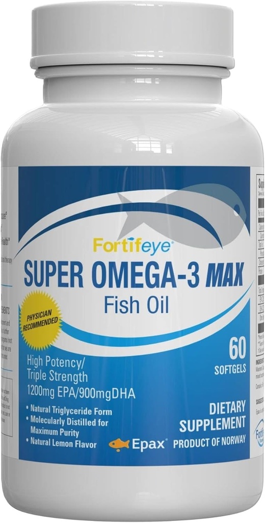 Super Max Omega-3 Fish Oil 2400 mg Norveç'te yapıldı - Yüksek Potency Fish Oil Omega 3 Supplements for Women and Men, Triglyceride Form with EPA and DHA Supplements No Fishy After Lemon Flavor