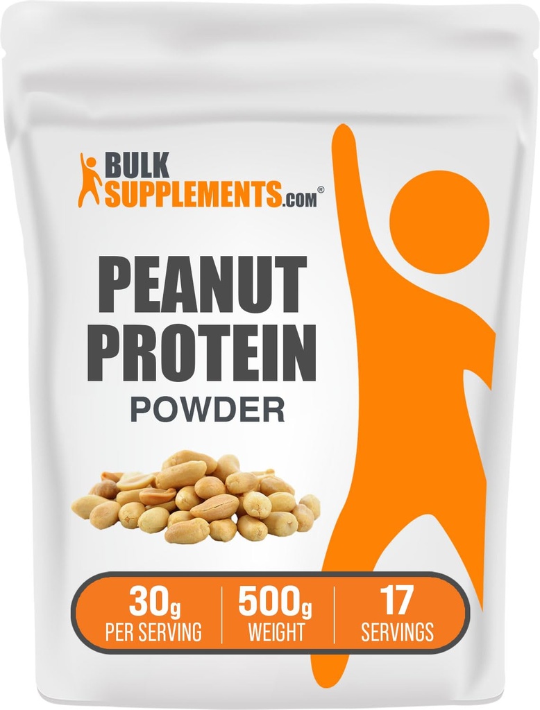 BulkSupplements.com Πρωτεΐνη Αλεύρου Φυστικοβούτυρο σε σκόνη, Πρωτεΐνη Φυστικοβούτυρο, Χωρίς Γλουτένη & Χωρίς Προστιθέμενα Σάκχαρα, 30g ανά Σερβίρισμα, 500g (1.1 lbs)