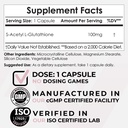 S-Acetyl L-Glutathione Capsules | 100 mg | 180 Kont | High Bioavailabliity Glutathione | Nootropics Depot