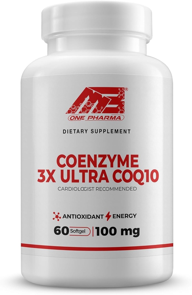 MB One Pharma-COQ10 Supplement (100mg) 60 Günlük tedarik-3x Ultra Superior Abhidrasyon, Antioksit Savunma - Destek Hücre Enerji Üretim Kalp Fonksiyonu-Non-GMO, Gluten-Free, High Aborpsiyon